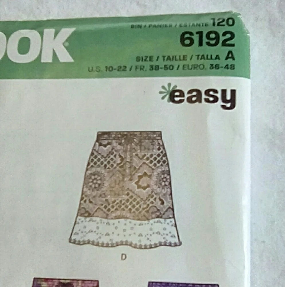 New Look 6192, EASY skirt in 4 styles, New & Uncut